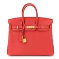 Togo Birkin 25 Rouge Pivoine product image 1, provided for visual reference and product detail review
