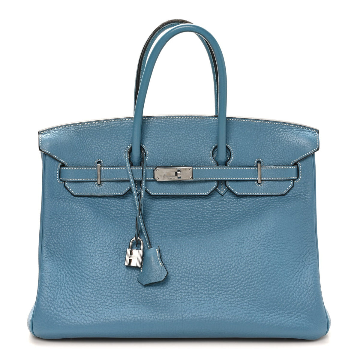 Taurillon Clemence Birkin 35 Blue Jean product image 1, provided for visual reference and product detail review