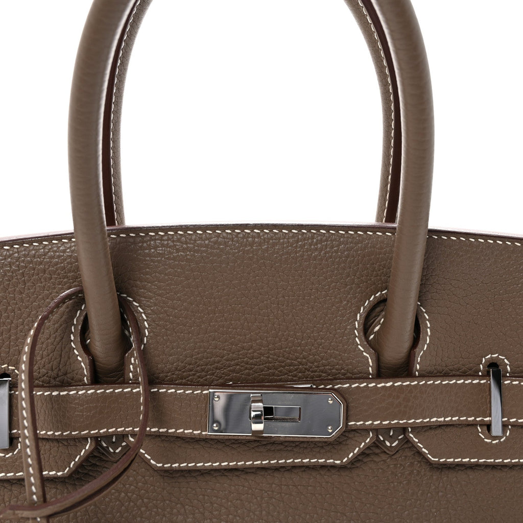 Taurillon Clemence Birkin 30 Etoupe product image 8, provided for visual reference and product detail review