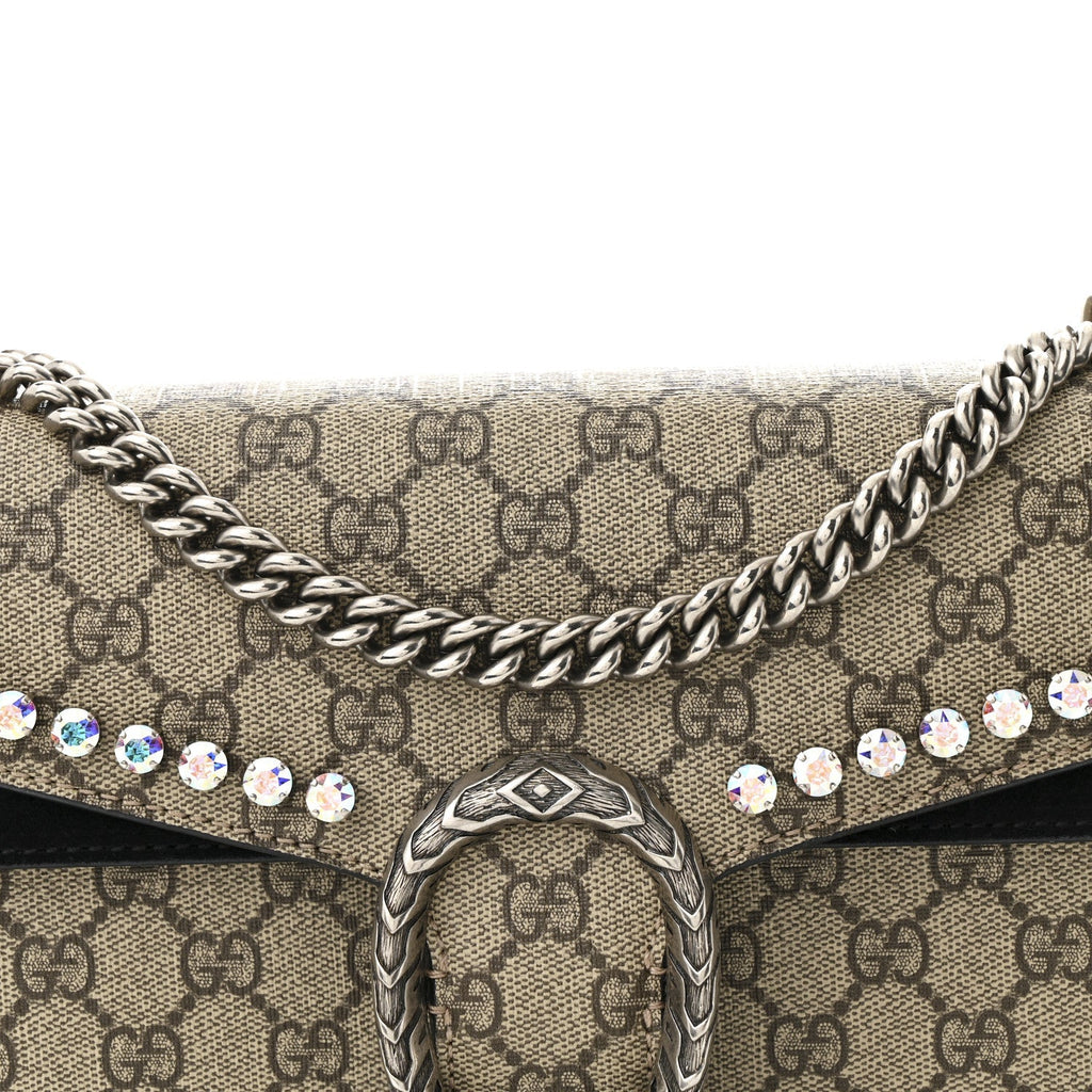GG Supreme Monogram Crystal Small Dionysus Shoulder Bag Black product image 9, provided for visual reference and product