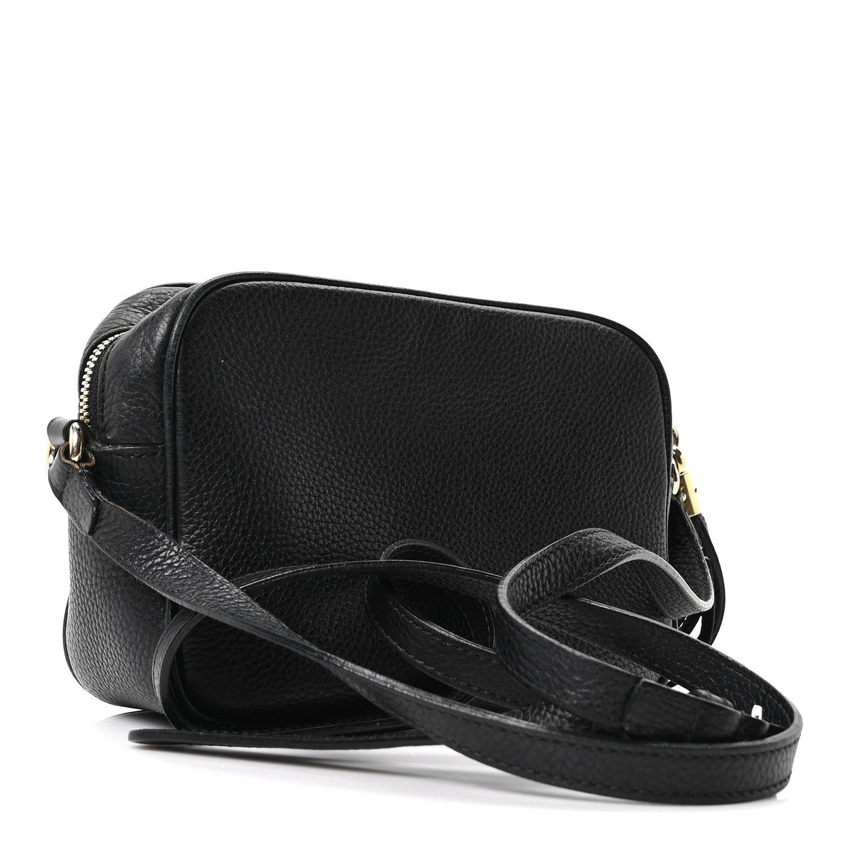 Pebbled Calfskin Small Soho Disco Bag Black product image 3, provided for visual reference and product detail review