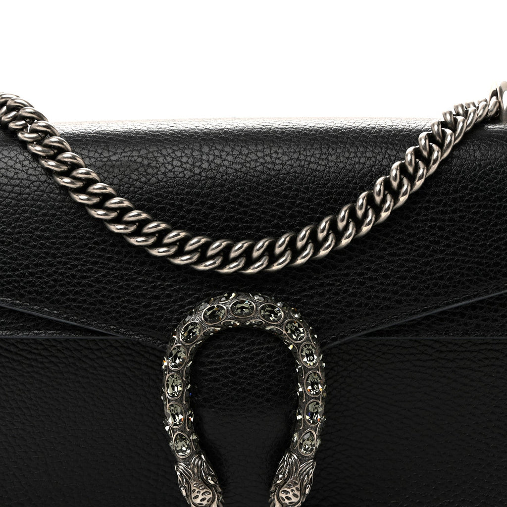 Pebbled Calfskin Small Dionysus Shoulder Bag Black product image 8, provided for visual reference and product detail review