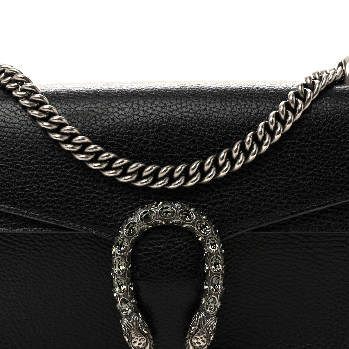 Pebbled Calfskin Small Dionysus Shoulder Bag Black product image 8, provided for visual reference and product detail review
