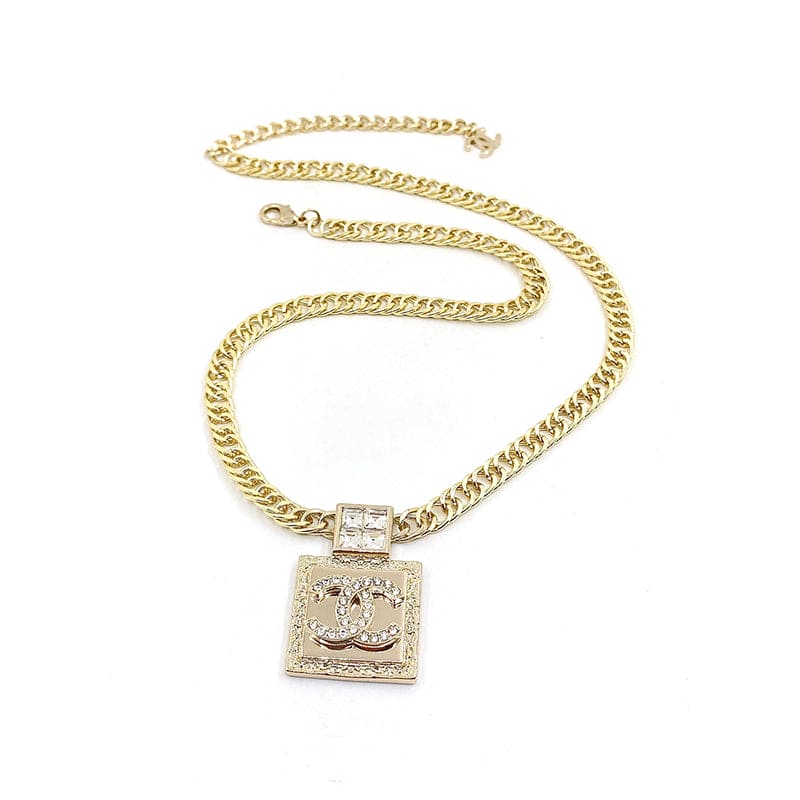 Chanel Metal & Diamond Pendant 18K Gold Necklace product image 2, provided for visual reference and product detail review