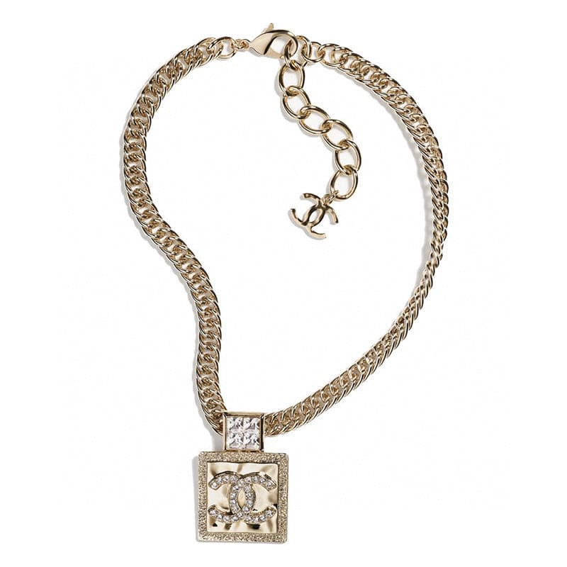 Chanel Metal & Diamond Pendant 18K Gold Necklace product image 1, provided for visual reference and product detail review