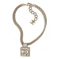 Chanel Metal & Diamond Pendant 18K Gold Necklace product image 1, provided for visual reference and product detail review