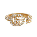 Gucci Double Crystal 18K Gold Ring product image 1, provided for visual reference and product detail review