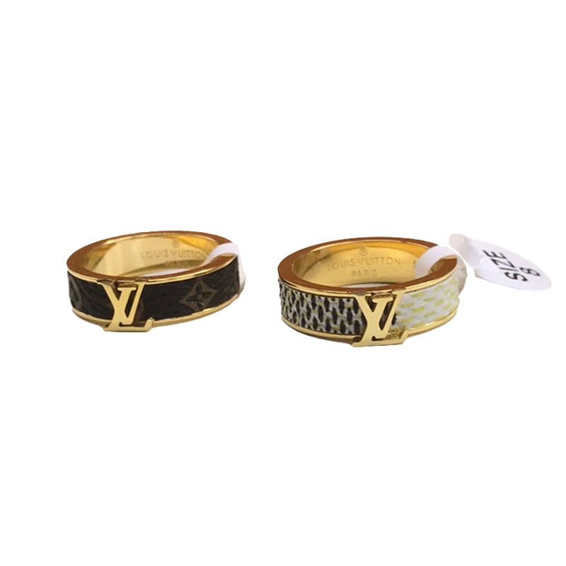 Louis Vuitton Leather Set of Two 18K Gold Ring product image 1, provided for visual reference and product detail review