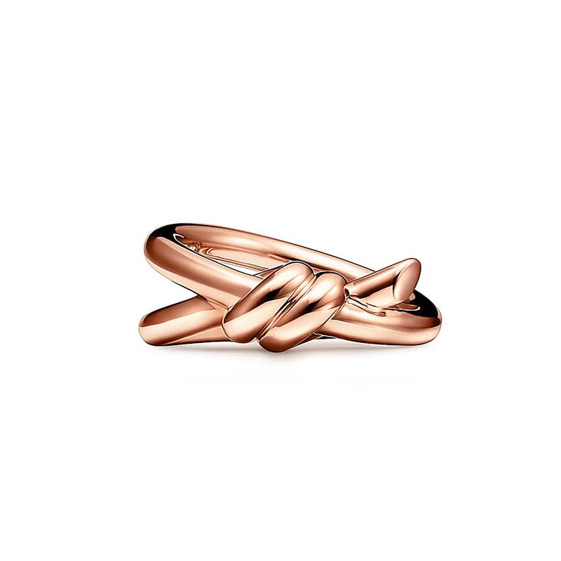 Tiffany Knot Double Row 18K Rose Gold Ring product image 1, provided for visual reference and product detail review