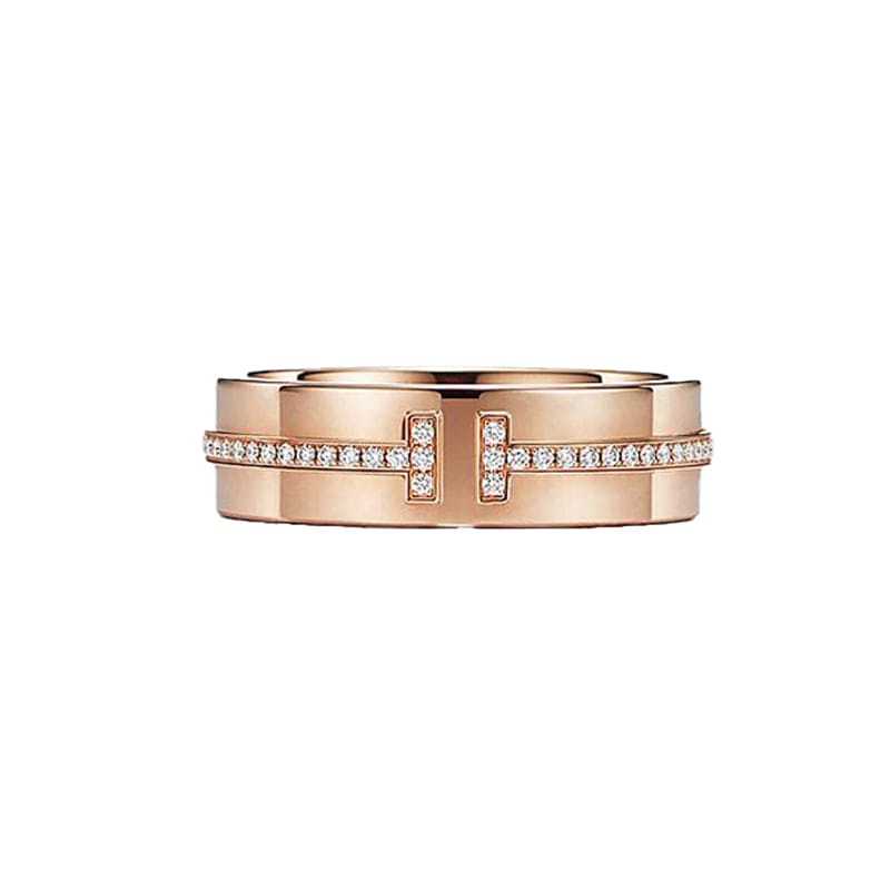Tiffany Narrow Diamond 18K Rose Gold Ring product image 1, provided for visual reference and product detail review