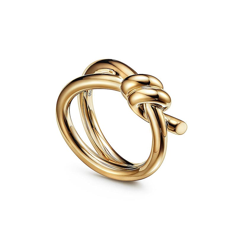 Knot Double Row 18K Yellow Gold Ring product image 2, provided for visual reference and product detail review
