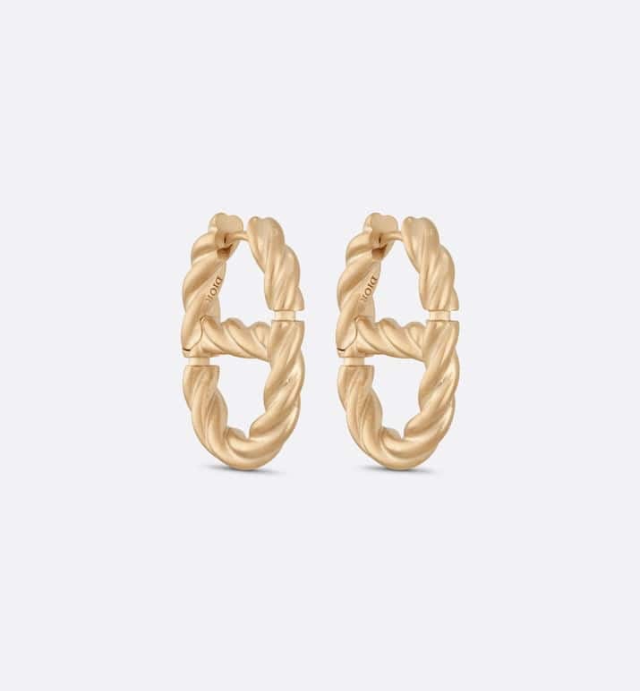 Dior Navy 18K Gold Earrings product image 3, provided for visual reference and product detail review