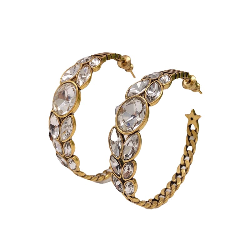 Dior Vintage Crystals 18K Gold Earrings product image 1, provided for visual reference and product detail review