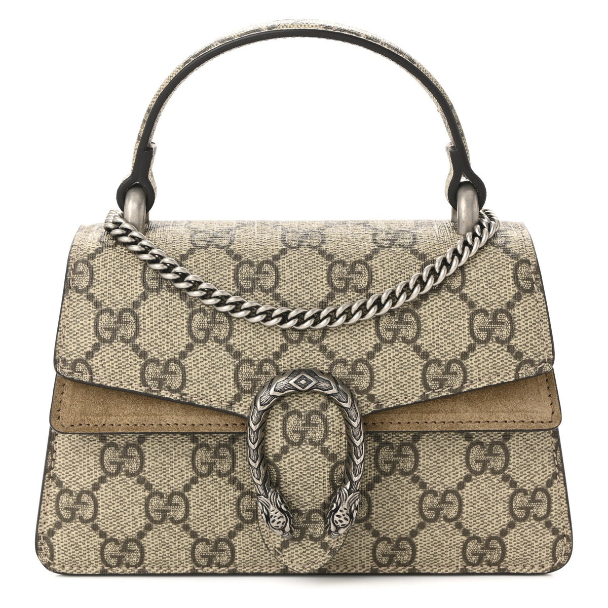 GG Supreme Monogram Mini Dionysus Top Handle Bag Taupe product image 1, provided for visual reference and product detail