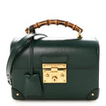 Azalea Calfskin Small Padlock Bamboo Shoulder Bag Vintage Green product image 1, provided for visual reference and product