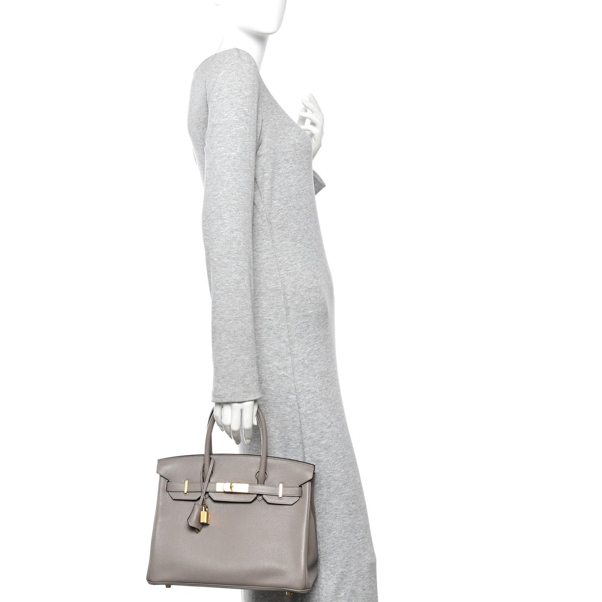 Taurillon Novillo Birkin 30 Gris Asphalte product image 2, provided for visual reference and product detail review