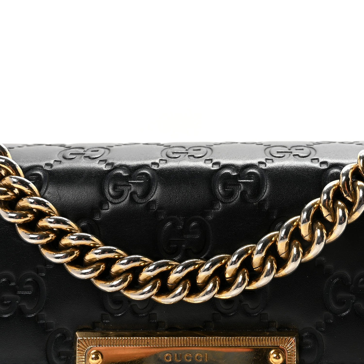 Guccissima Small Padlock Shoulder Bag Black White product image 8, provided for visual reference and product detail review