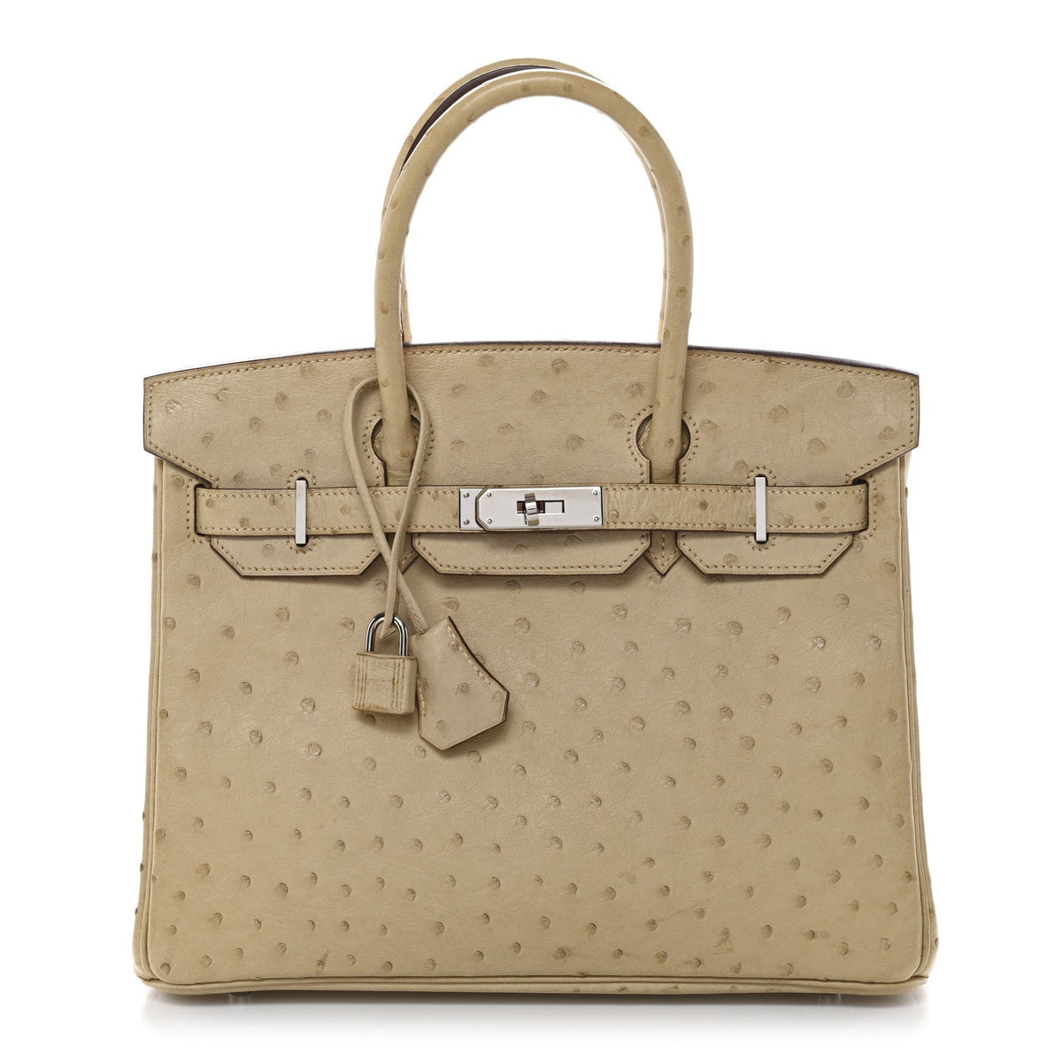 Ostrich Birkin 30 Parchemin product image 1, provided for visual reference and product detail review