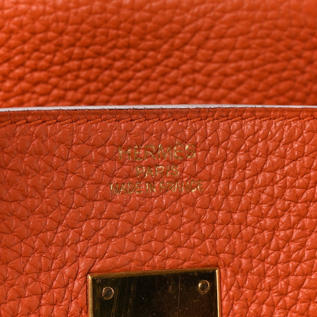 Togo Birkin 35 Orange product image 6, provided for visual reference and product detail review