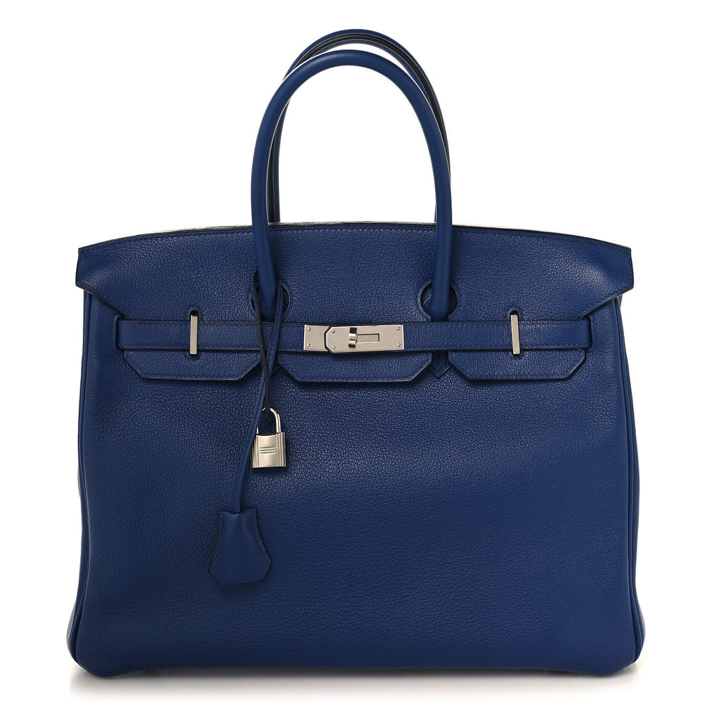 Taurillon Novillo Sea Surf and Fun Birkin 35 Bleu Saphir product image 1, provided for visual reference and product detail