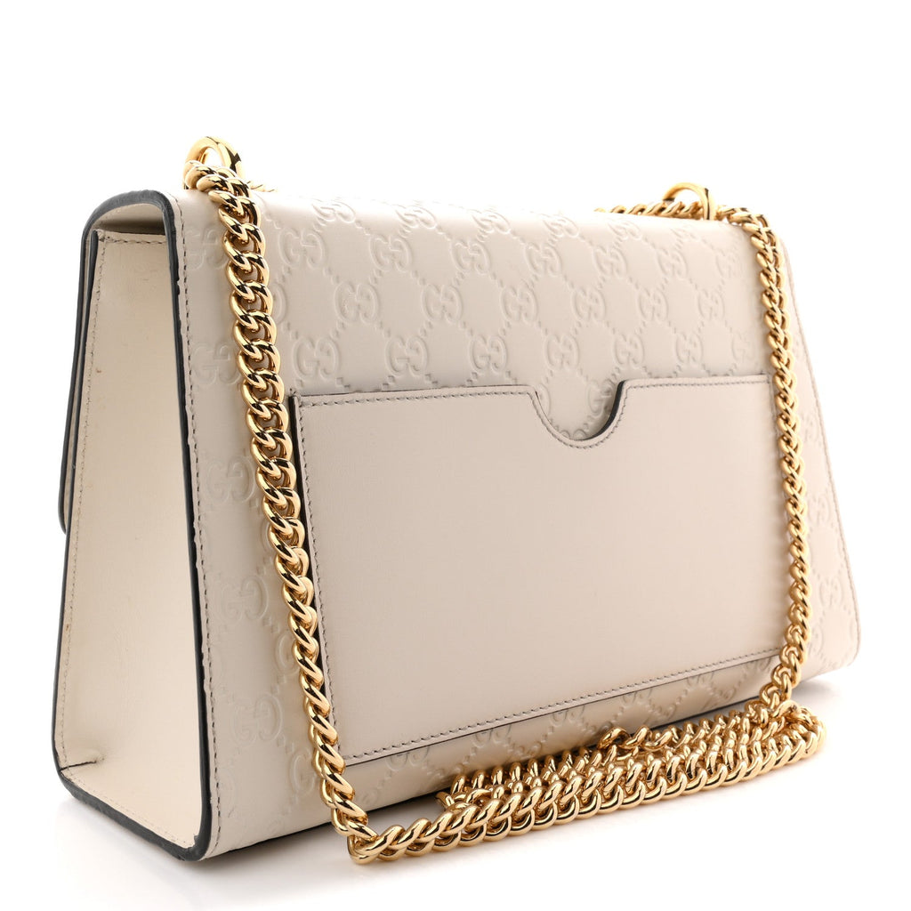 Guccissima Medium Padlock Shoulder Bag Mystic White product image 3, provided for visual reference and product detail review