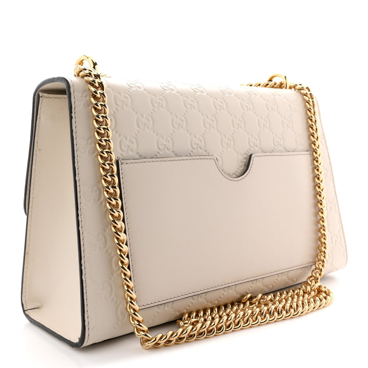 Guccissima Medium Padlock Shoulder Bag Mystic White product image 3, provided for visual reference and product detail review