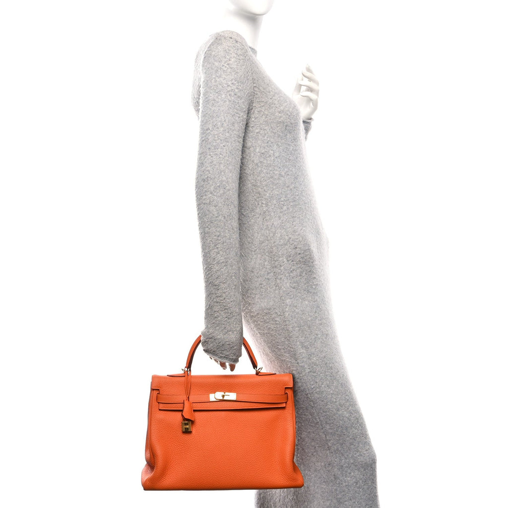 Taurillon Clemence Kelly Retourne 35 Orange product image 2, provided for visual reference and product detail review