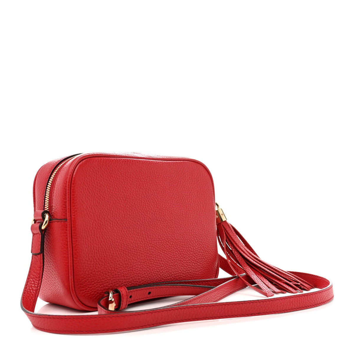 Pebbled Calfskin Small Soho Disco Bag Tabasco Red product image 3, provided for visual reference and product detail review