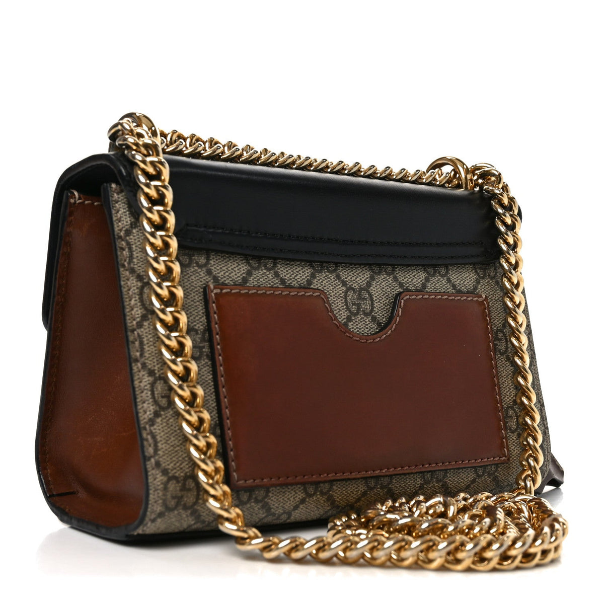 GG Supreme Monogram Calfskin Small Padlock Shoulder Bag Beige Black Cuir product image 3, provided for visual reference and
