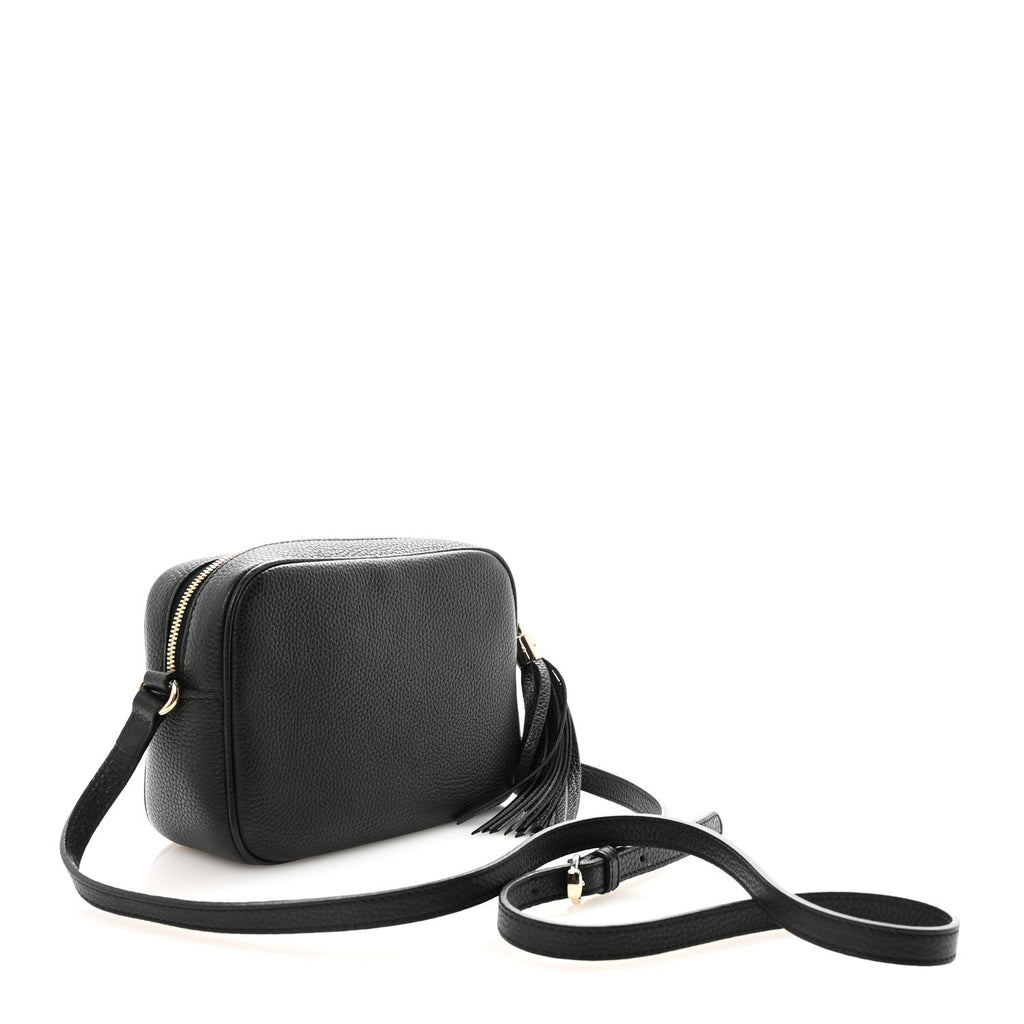 Pebbled Calfskin Small Soho Disco Bag Black product image 3, provided for visual reference and product detail review