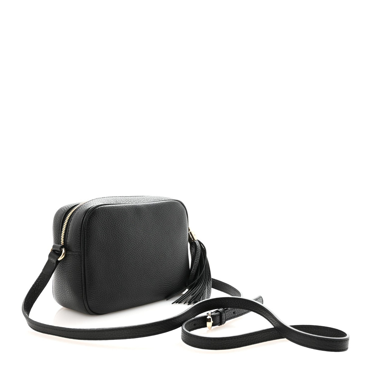 Pebbled Calfskin Small Soho Disco Bag Black product image 3, provided for visual reference and product detail review