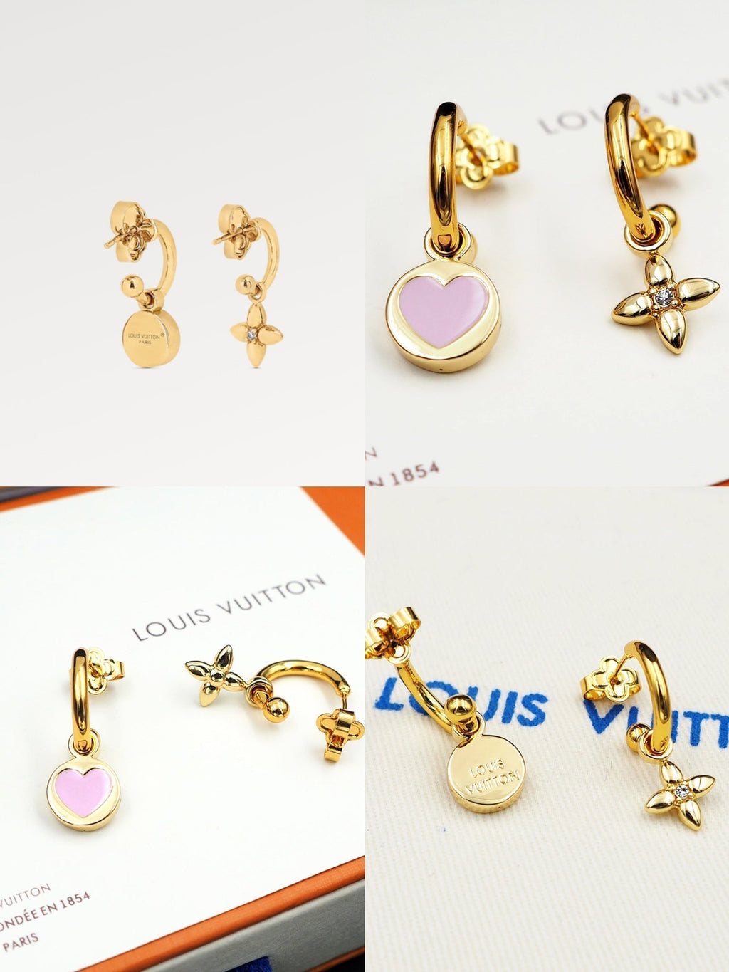 Louis Vuitton Iconic Heart 18K Gold Earrings product image 9, provided for visual reference and product detail review