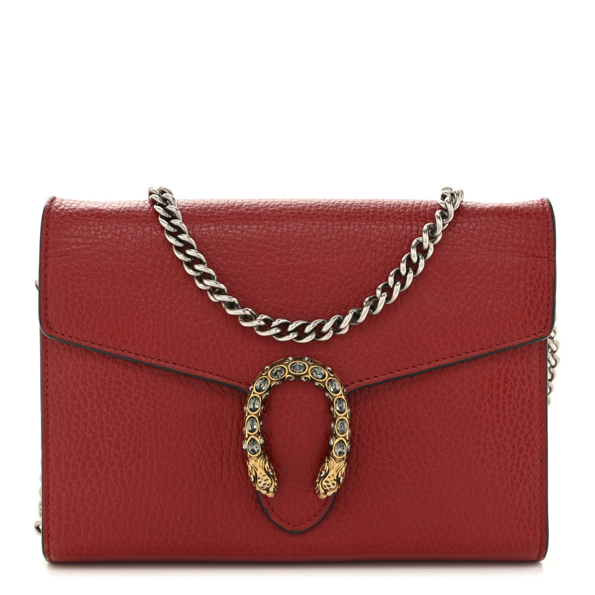 Calfskin Mini Dionysus Chain Wallet Hibiscus Red product image 1, provided for visual reference and product detail review