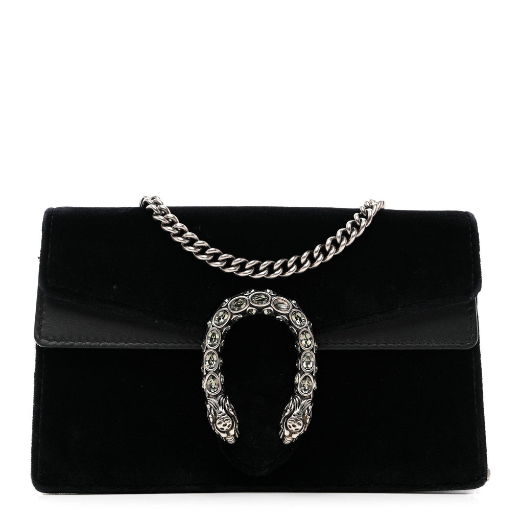 Suede Super Mini Dionysus Shoulder Bag Black product image 1, provided for visual reference and product detail review
