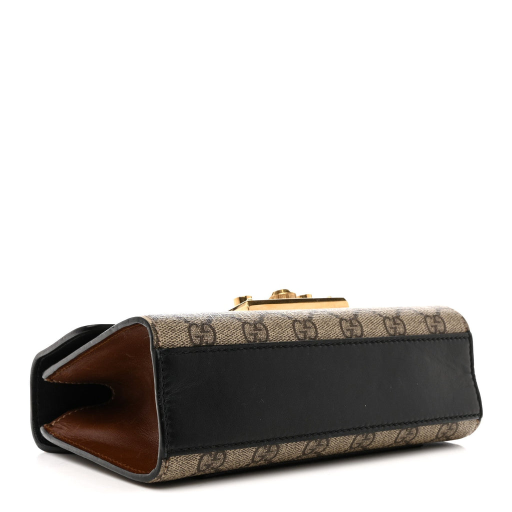 GG Supreme Monogram Calfskin Small Padlock Shoulder Bag Beige Black Cuir product image 4, provided for visual reference and