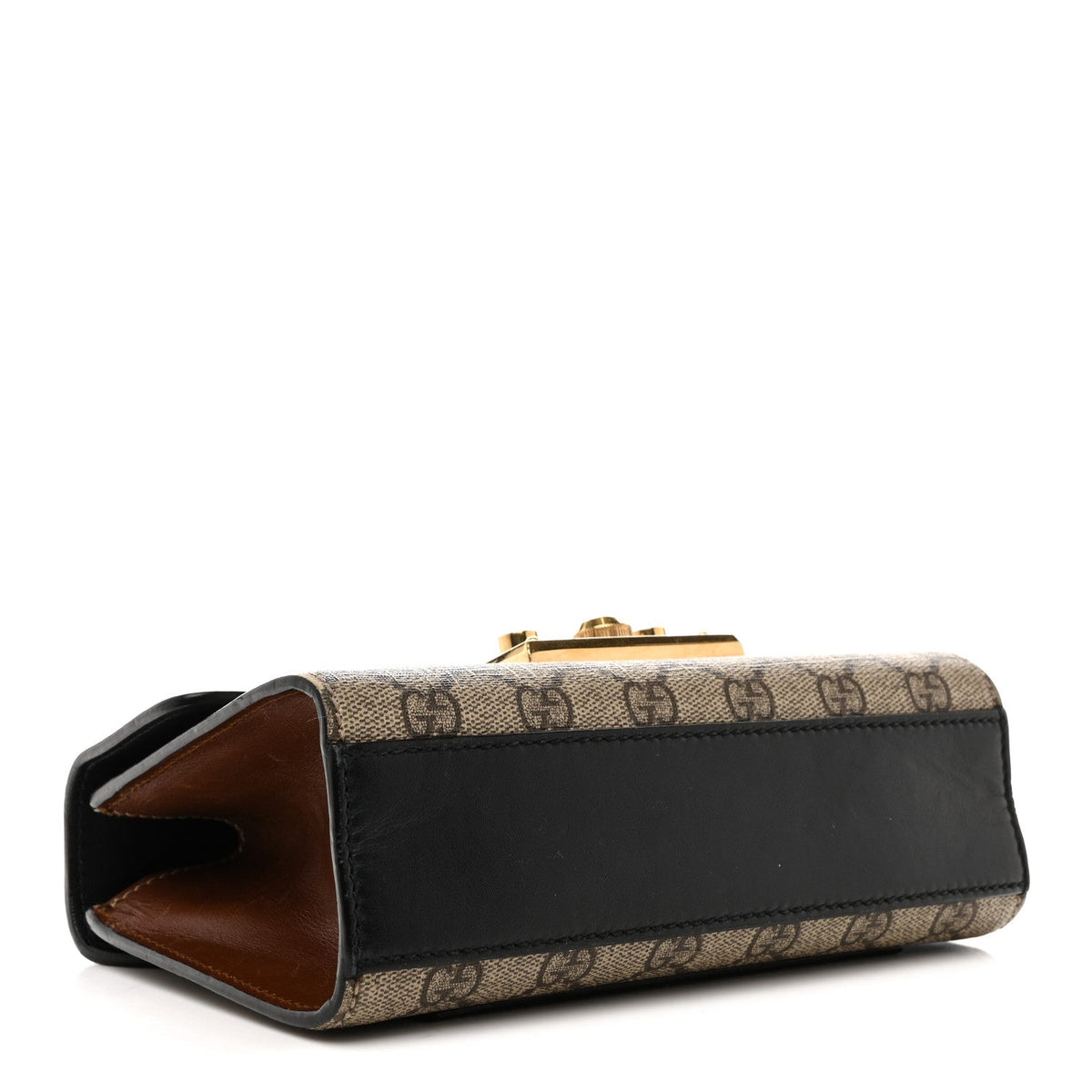 GG Supreme Monogram Calfskin Small Padlock Shoulder Bag Beige Black Cuir product image 4, provided for visual reference and