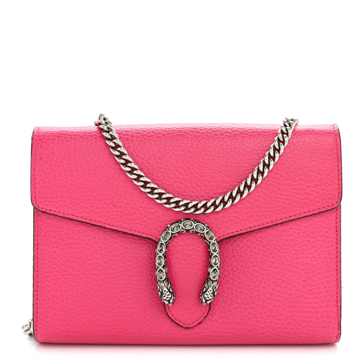 Dollar Calfskin Crystal Mini Dionysus Chain Wallet Box Pink product image 1, provided for visual reference and product