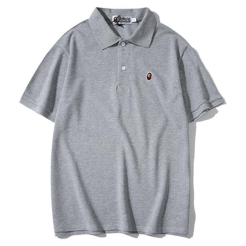 Bathing Ape T-Shirt Solid Color Casual Embroidered Short-Sleeved Polo Shirt product image 2, provided for visual reference