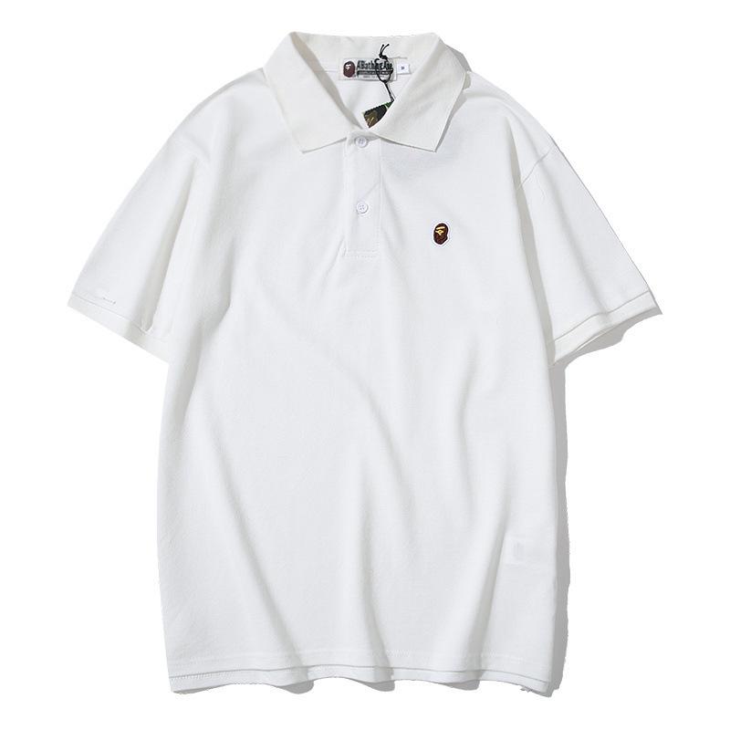 Bathing Ape T-Shirt Solid Color Casual Embroidered Short-Sleeved Polo Shirt product image 1, provided for visual reference