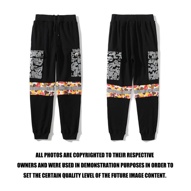 Bathing Ape Pant Shark Ape Head Camouflage Reflective Pocket Trousers Loose Casual product image 4, provided for visual