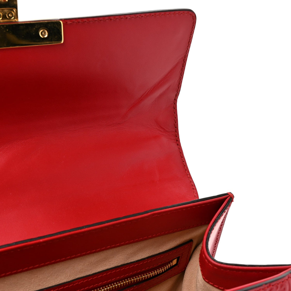 Guccissima Signature Small Padlock Top Handle Bag Hibiscus Red product image 13, provided for visual reference and product