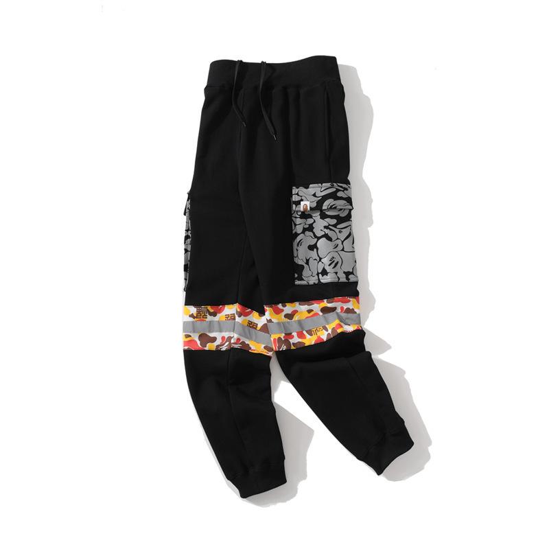Bathing Ape Pant Shark Ape Head Camouflage Reflective Pocket Trousers Loose Casual product image 3, provided for visual