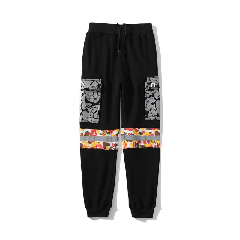 Bathing Ape Pant Shark Ape Head Camouflage Reflective Pocket Trousers Loose Casual product image 1, provided for visual