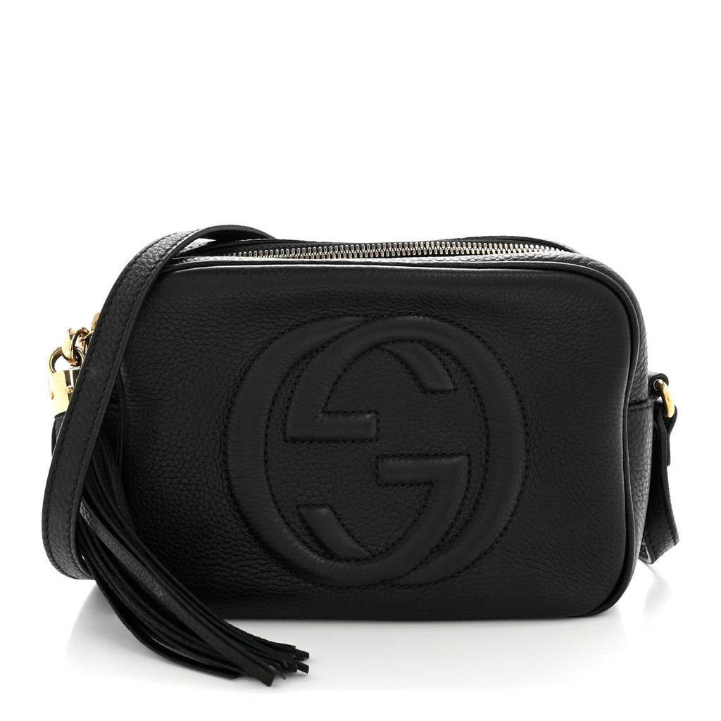 Pebbled Calfskin Small Soho Disco Bag Black product image 1, provided for visual reference and product detail review