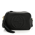 Pebbled Calfskin Small Soho Disco Bag Black product image 1, provided for visual reference and product detail review