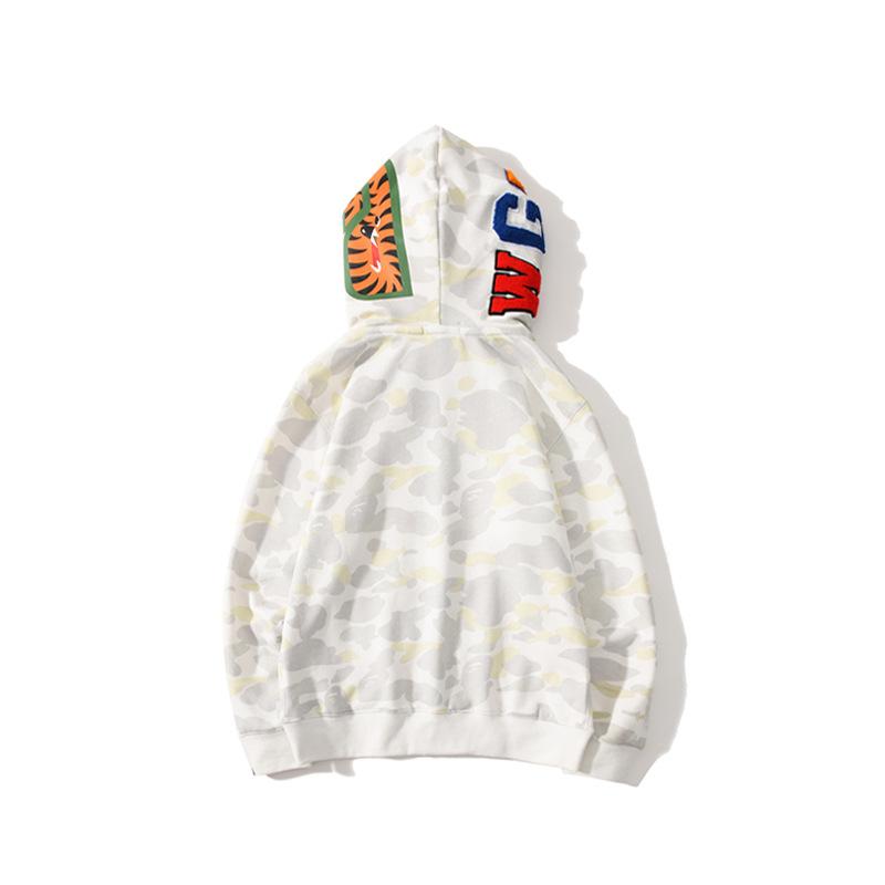 Bathing Ape Hoodie Shark Head Embroidery Luminous Spot Camouflage Double Hood Brushed Hoody Men and Women product image 3,