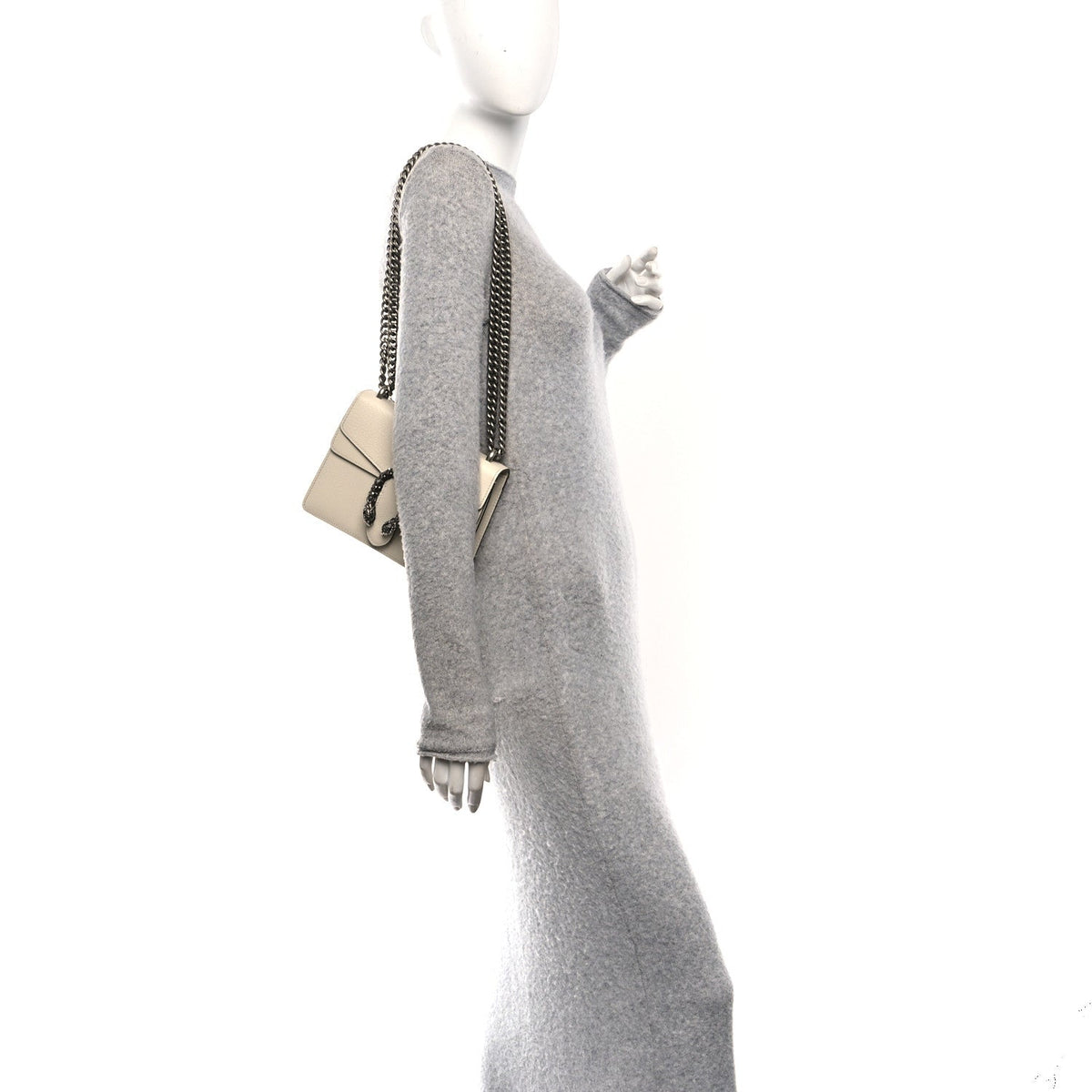 Textured Calfskin Crystal Mini Dionysus Shoulder Bag Mystic White product image 2, provided for visual reference and product