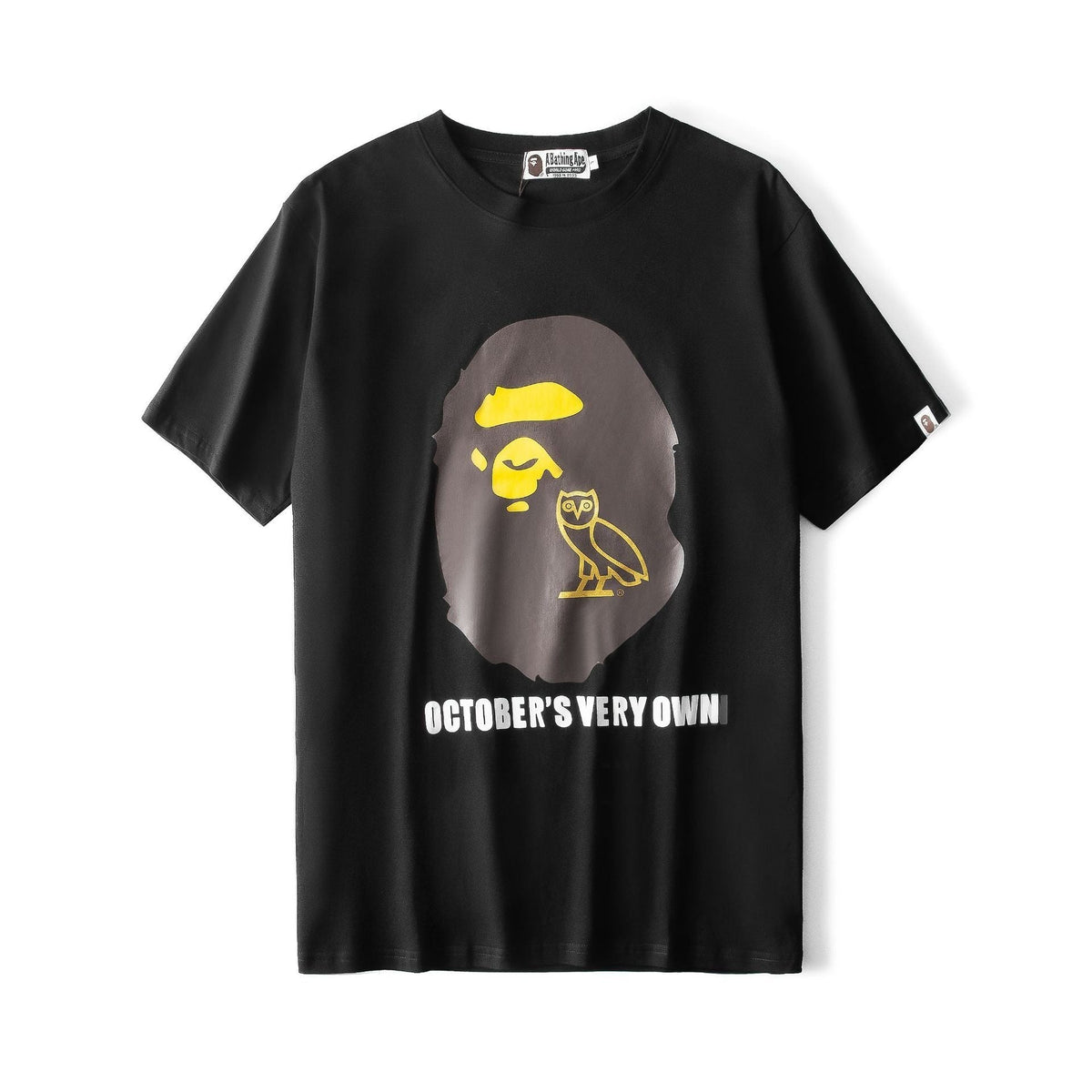 Bathing Ape T-Shirt Ape Head Owl Printed T-shirt Short Sleeve Round Neck T-shirt product image 1, provided for visual