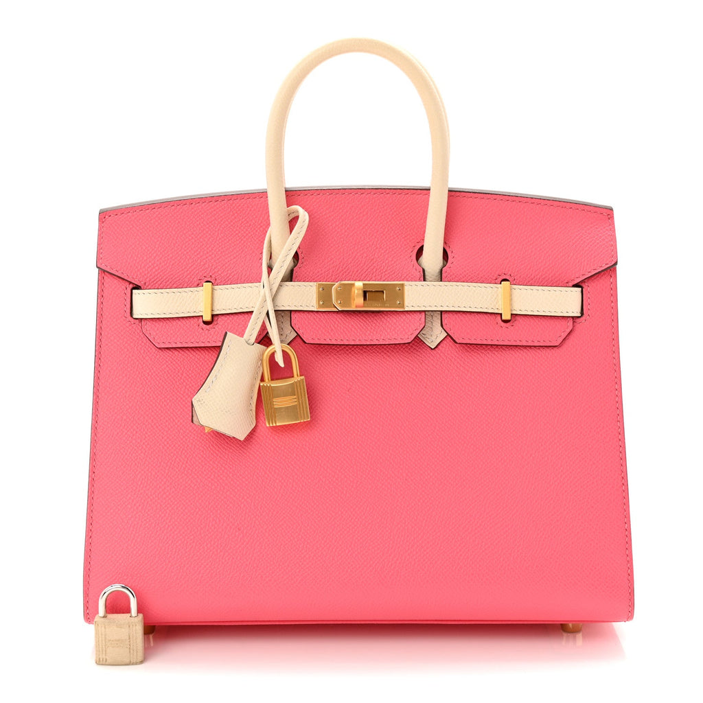 Epsom Horseshoe Birkin Sellier 25 Rose Azalee Nata product image 3, provided for visual reference and product detail review