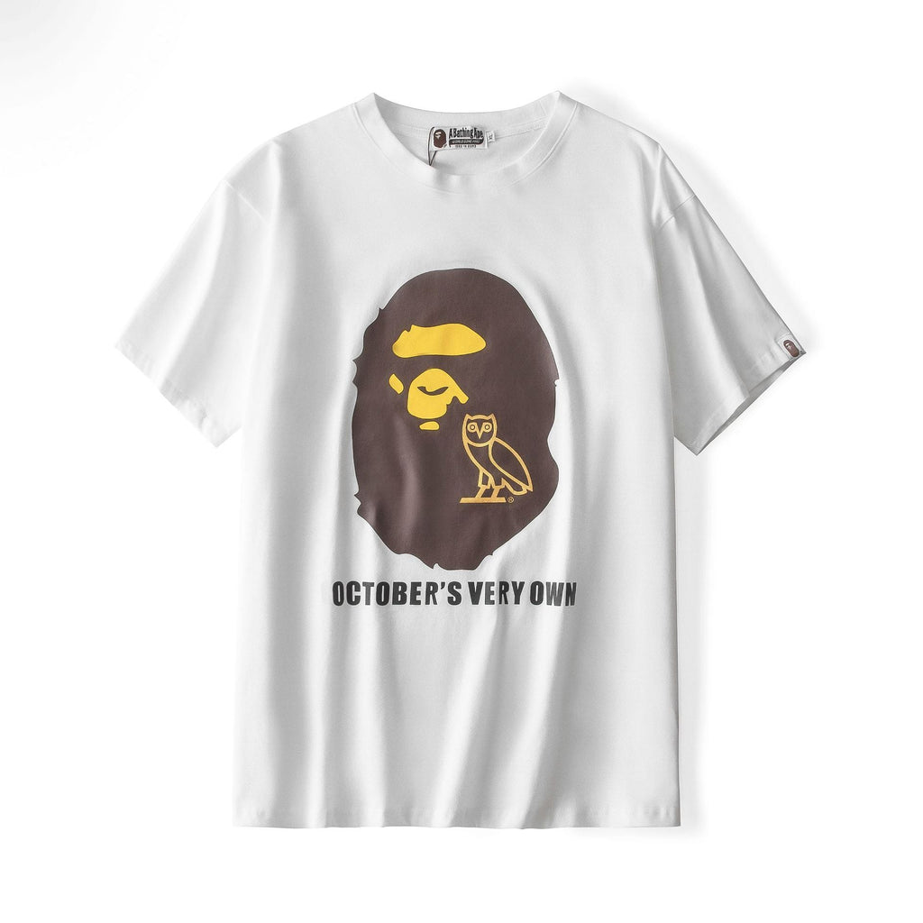 Bathing Ape T-Shirt Ape Head Owl Printed T-shirt Short Sleeve Round Neck T-shirt product image 4, provided for visual